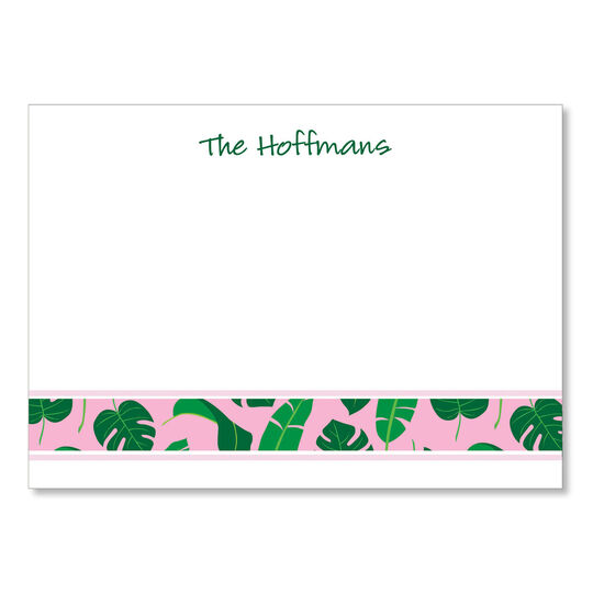 Tropical Palm Leaves Flat Note Cards